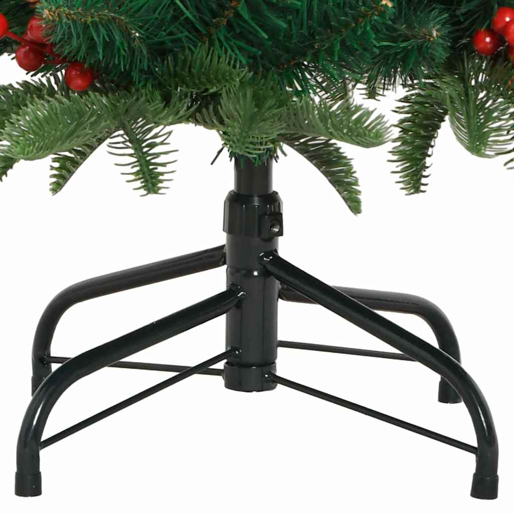 Kunstig juletre med 150 LED grønn 150 cm PVC og Metall og Plast