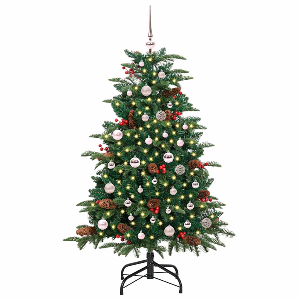 Kunstig juletre med 150 LED grønn 150 cm PVC og Metall og Plast