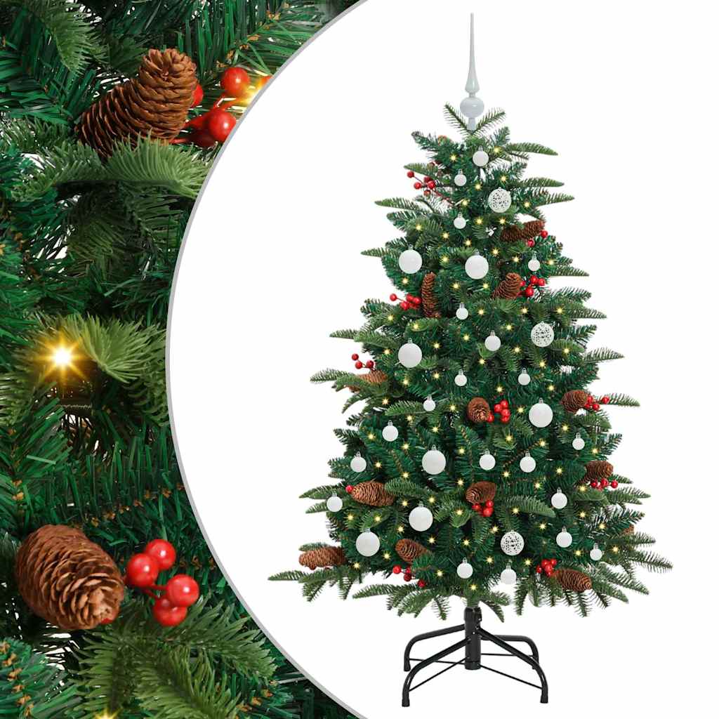 Kunstig juletre med 150 LED grønn 150 cm PVC og Metall og Plast