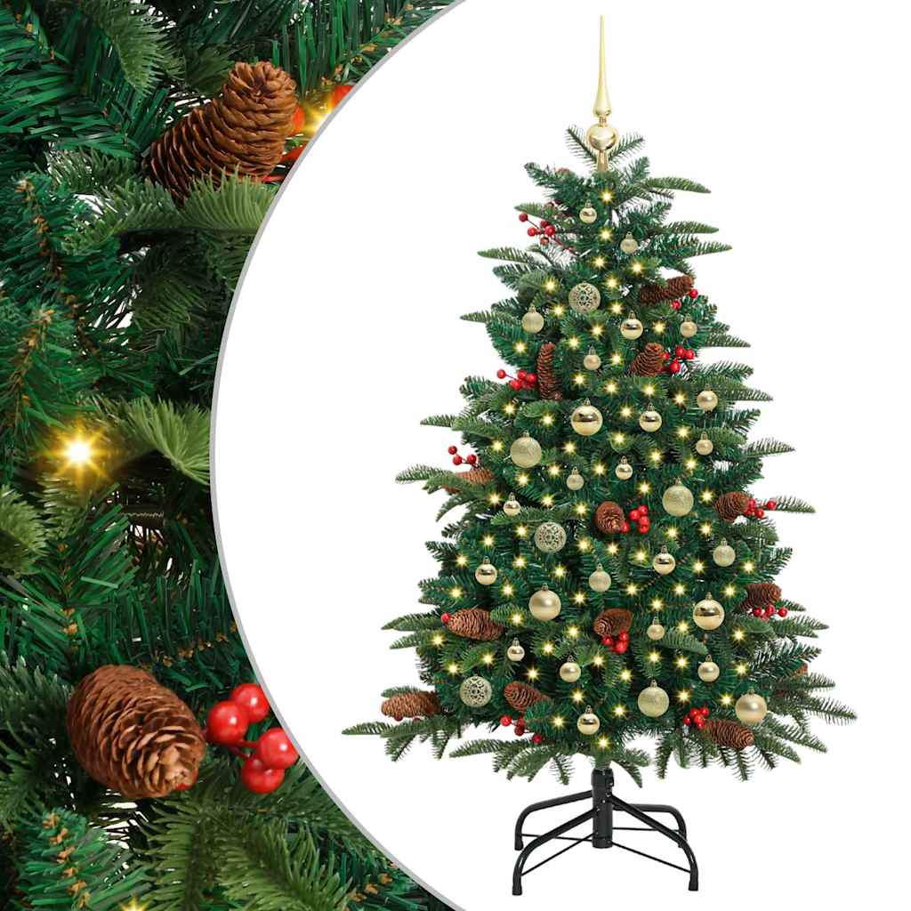 Kunstig juletre med 150 LED grønn 150 cm PVC og Metall og Plast