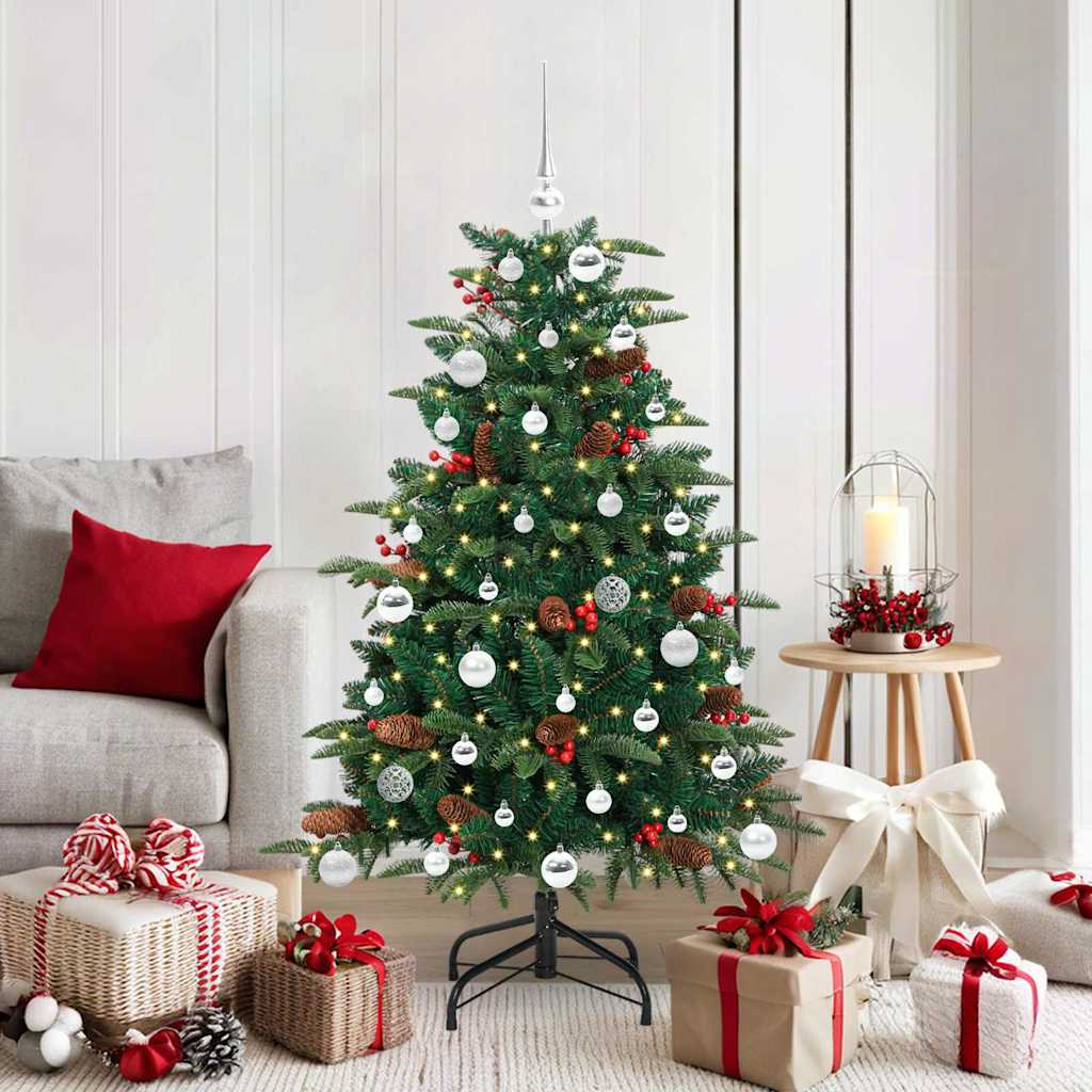 Kunstig juletre med 150 LED grønn 150 cm PVC og Metall og Plast