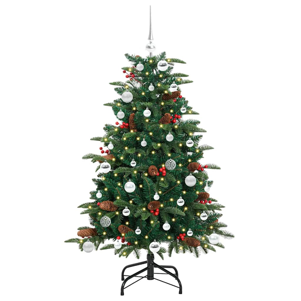 Kunstig juletre med 150 LED grønn 150 cm PVC og Metall og Plast