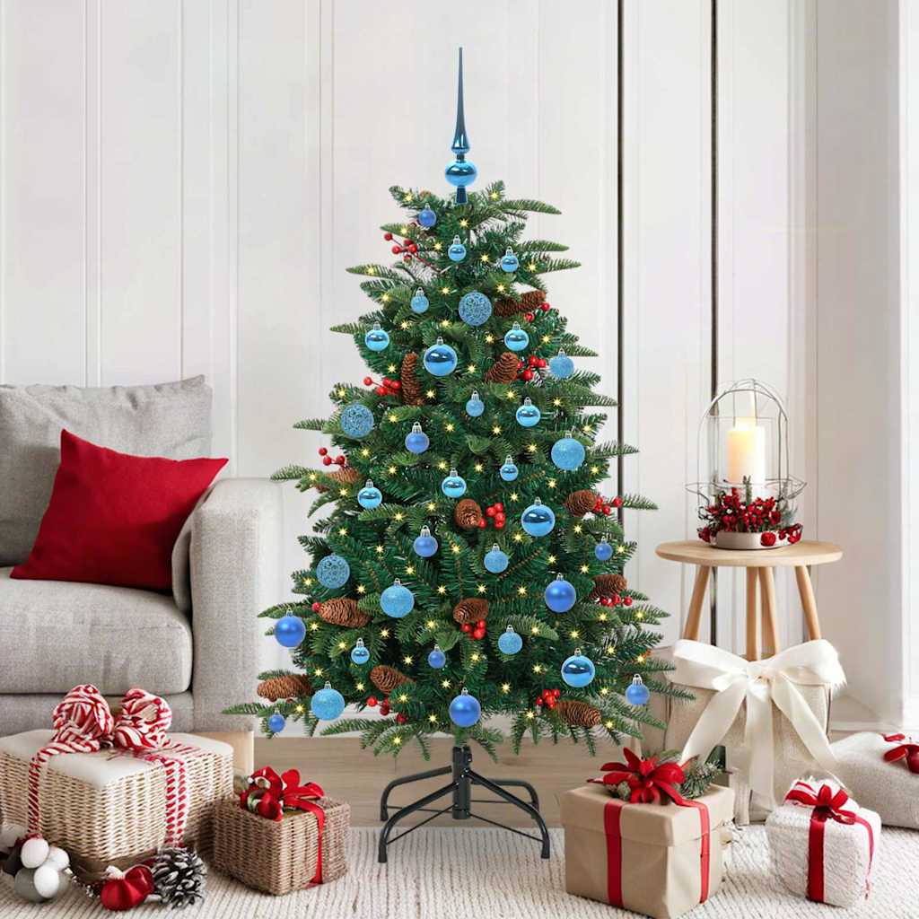 Kunstig juletre med 150 LED grønn 150 cm PVC og Metall og Plast
