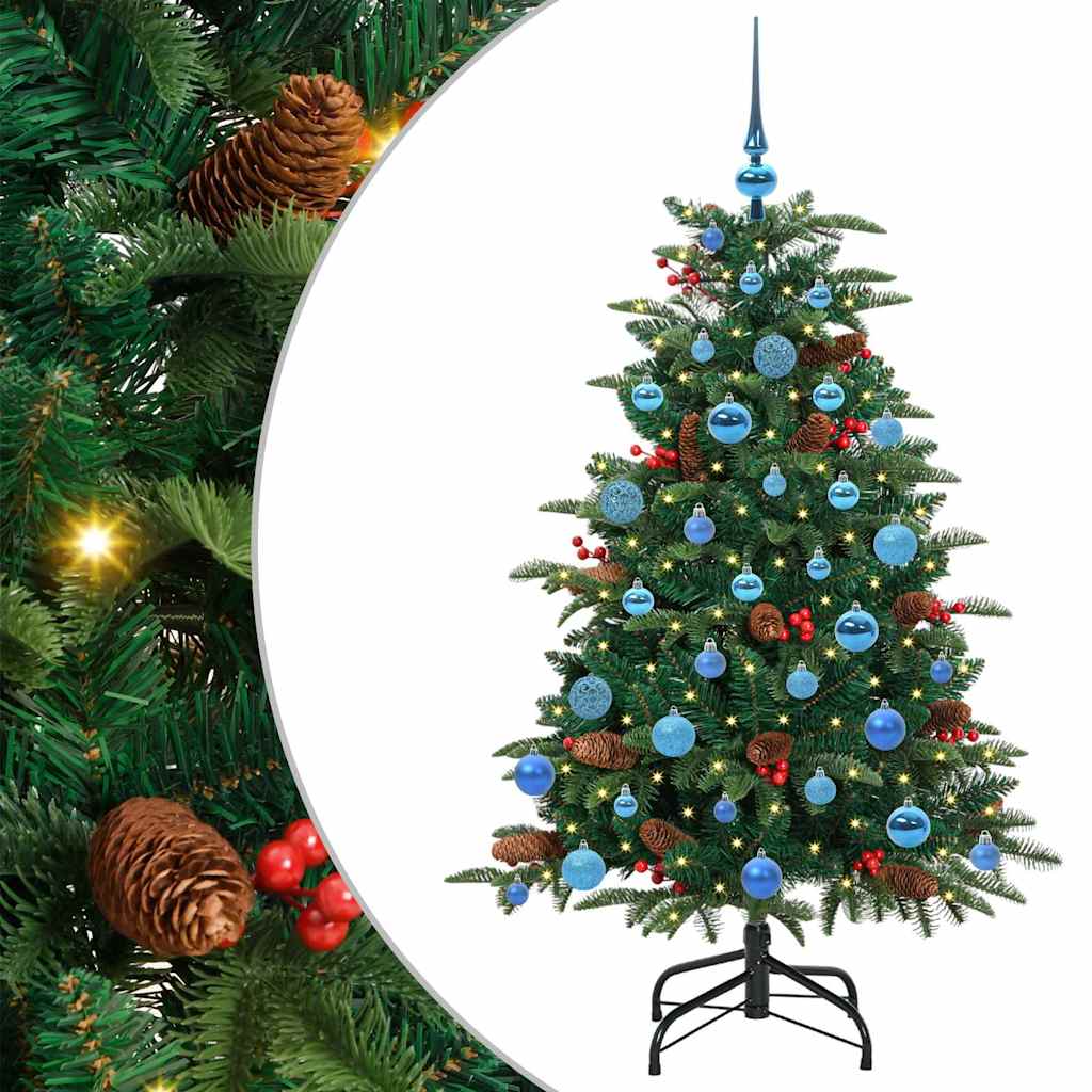 Kunstig juletre med 150 LED grønn 150 cm PVC og Metall og Plast