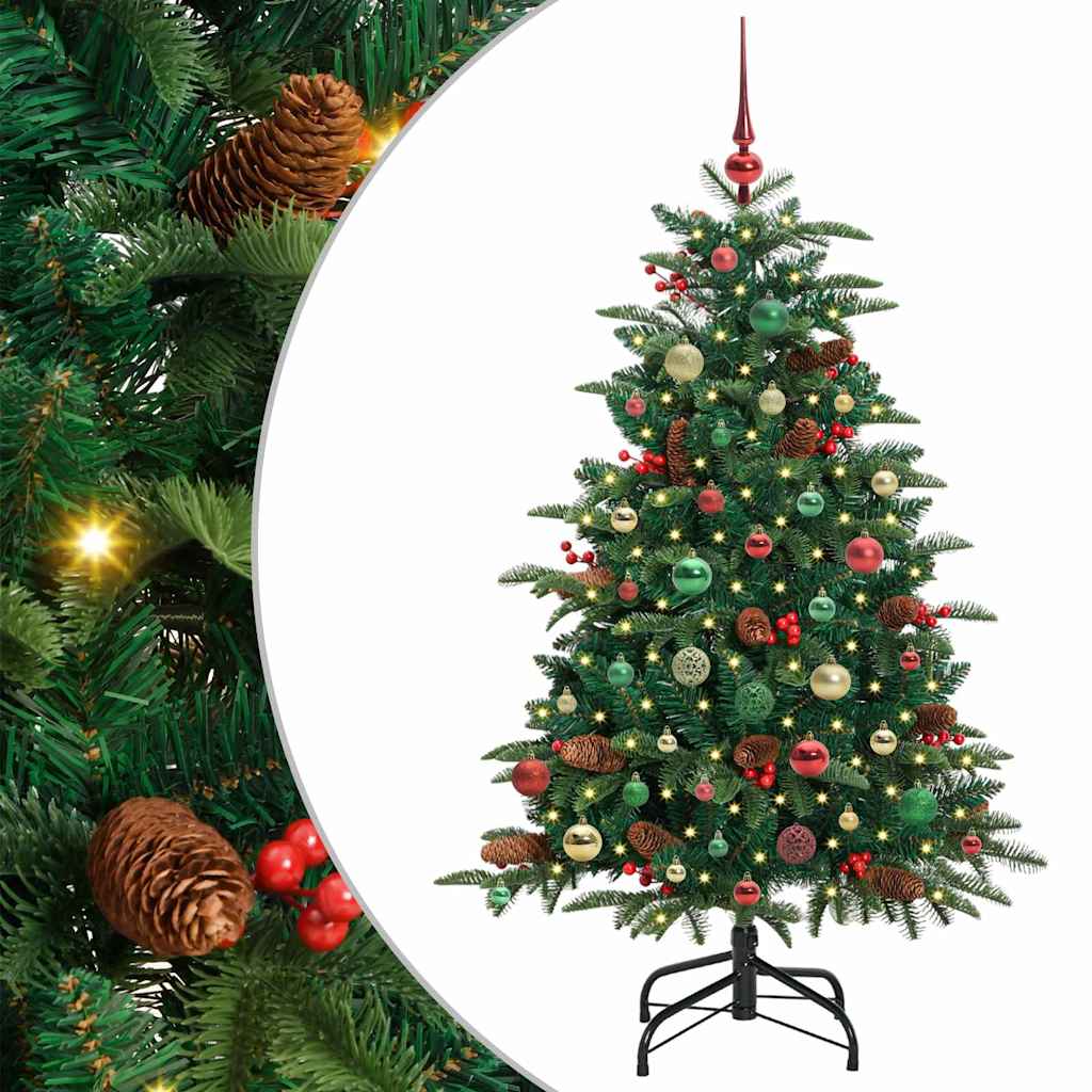 Kunstig juletre med 150 LED grønn 150 cm PVC og Metall og Plast