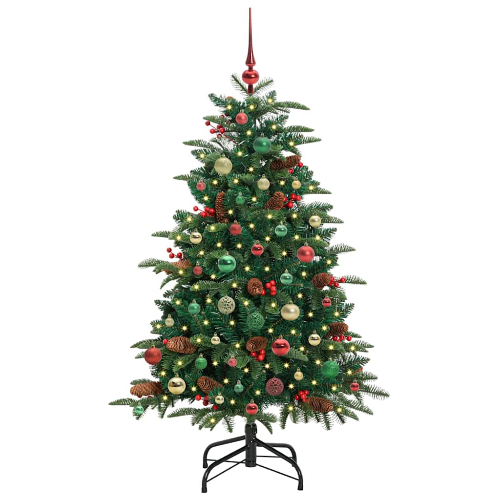 Kunstig juletre med 150 LED grønn 150 cm PVC og Metall og Plast