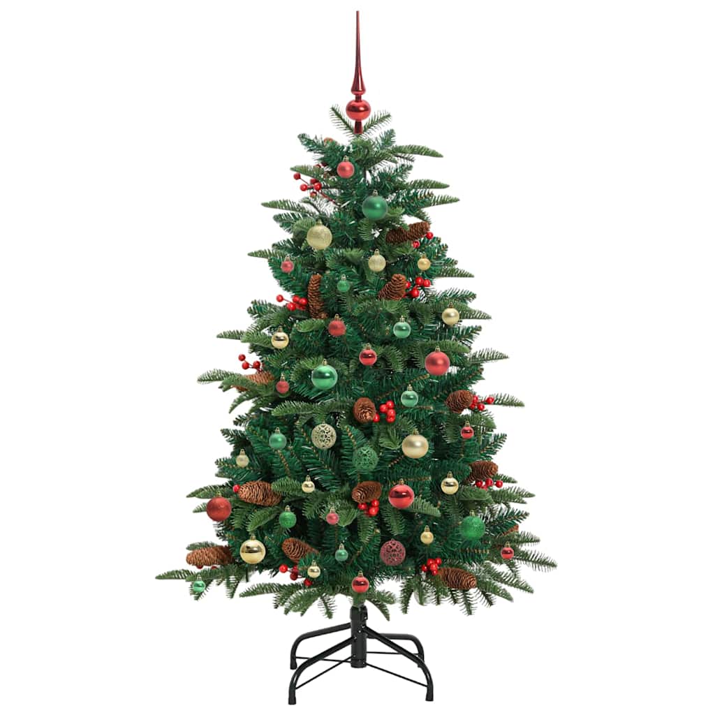 Kunstig juletre med 150 LED grønn 150 cm PVC og Metall og Plast