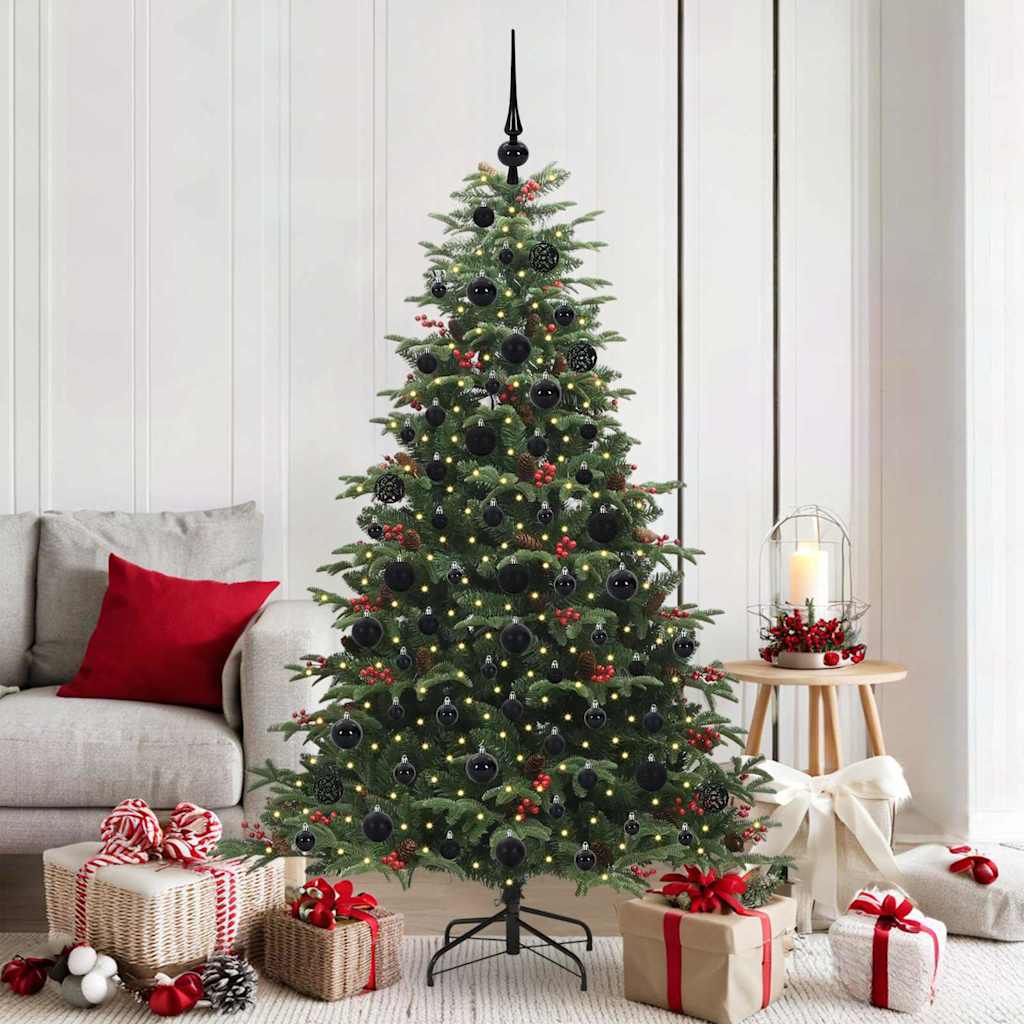 Kunstig juletre med 300 LED grønn 180 cm PVC og Metall og Plast