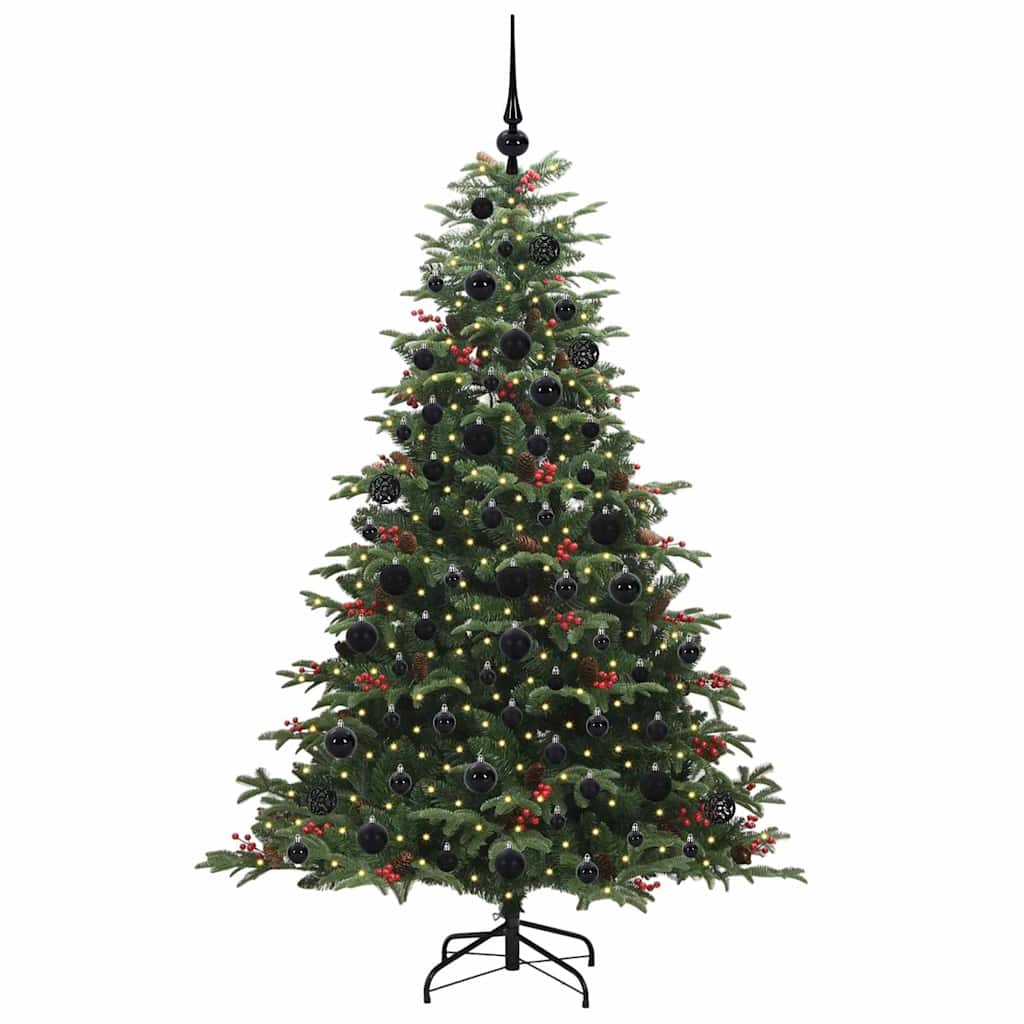 Kunstig juletre med 300 LED grønn 180 cm PVC og Metall og Plast