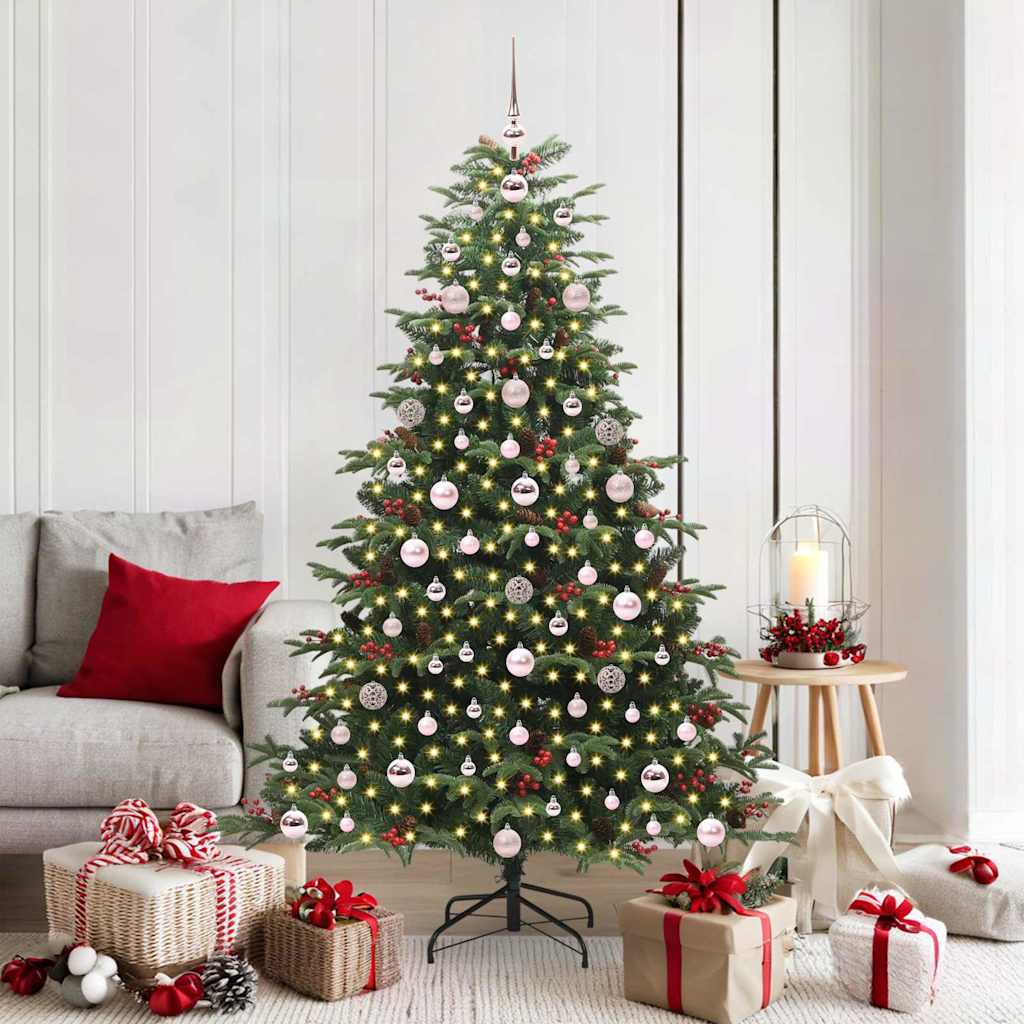 Kunstig juletre med 300 LED grønn 180 cm PVC og Metall og Plast