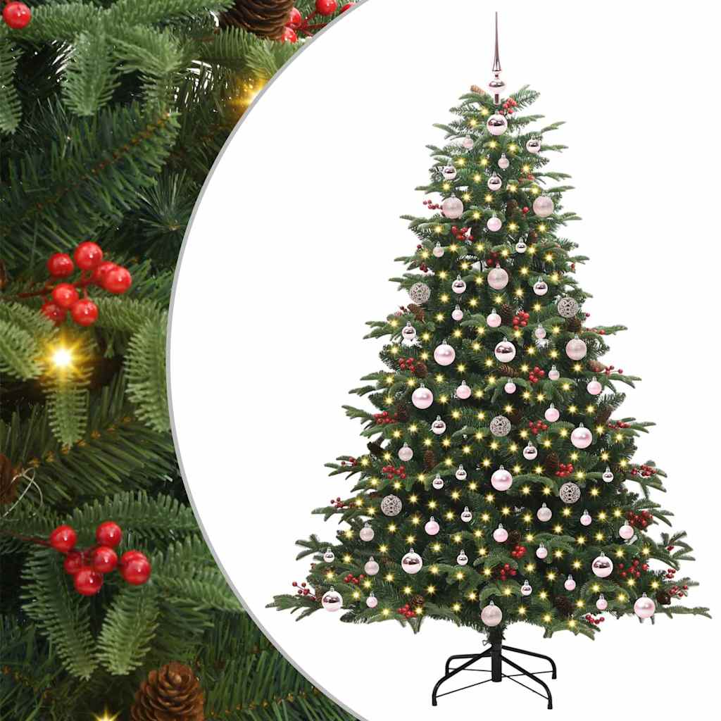 Kunstig juletre med 300 LED grønn 180 cm PVC og Metall og Plast