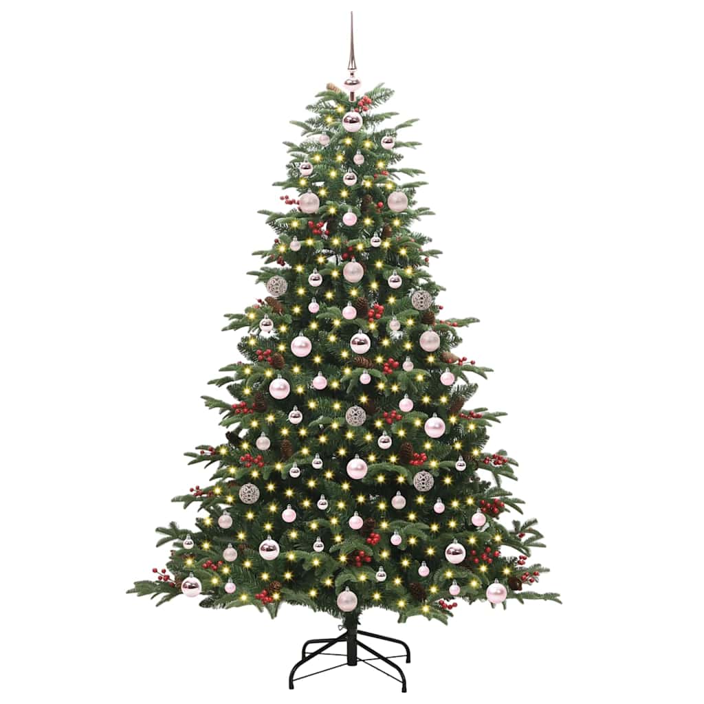 Kunstig juletre med 300 LED grønn 180 cm PVC og Metall og Plast