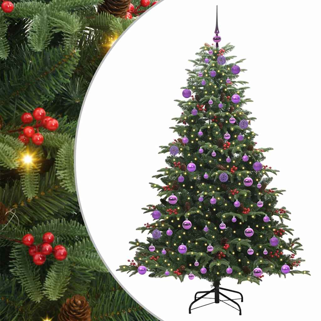 Kunstig juletre med 300 LED grønn 180 cm PVC og Metall og Plast