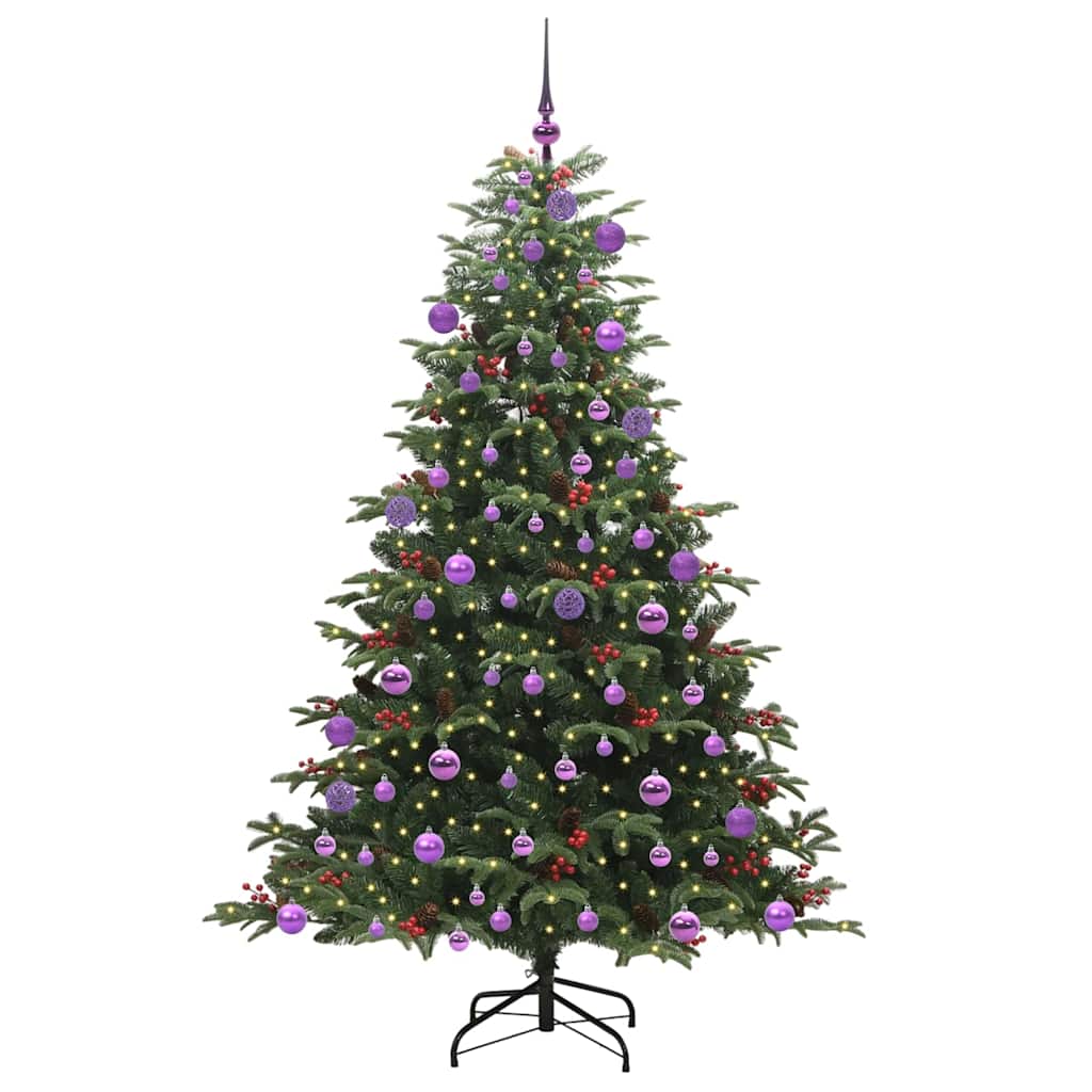 Kunstig juletre med 300 LED grønn 180 cm PVC og Metall og Plast