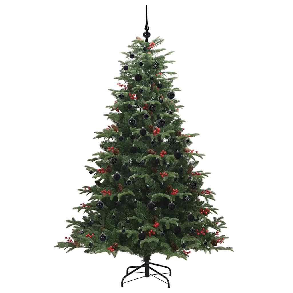 Kunstig juletre med 300 LED grønn 210 cm PVC og Metall og Plast
