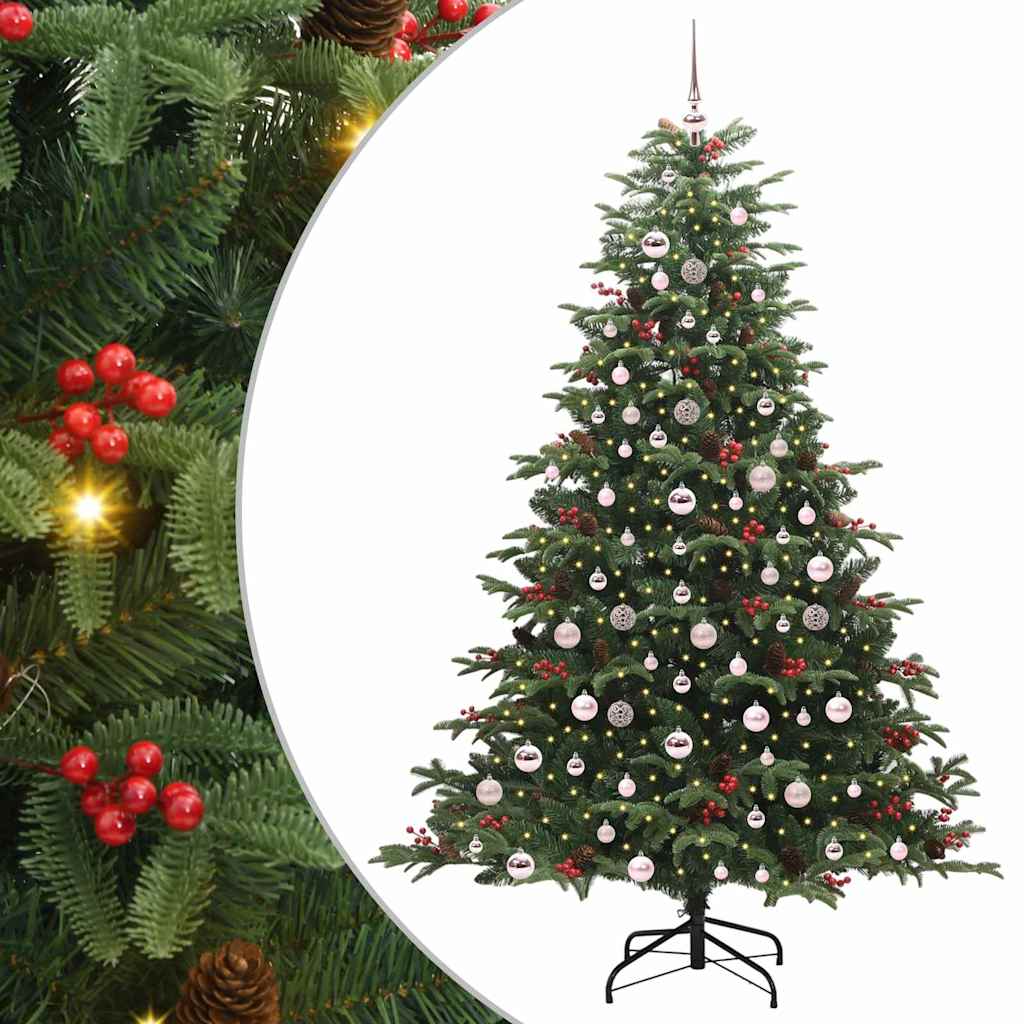 Kunstig juletre med 300 LED grønn 210 cm PVC og Metall og Plast