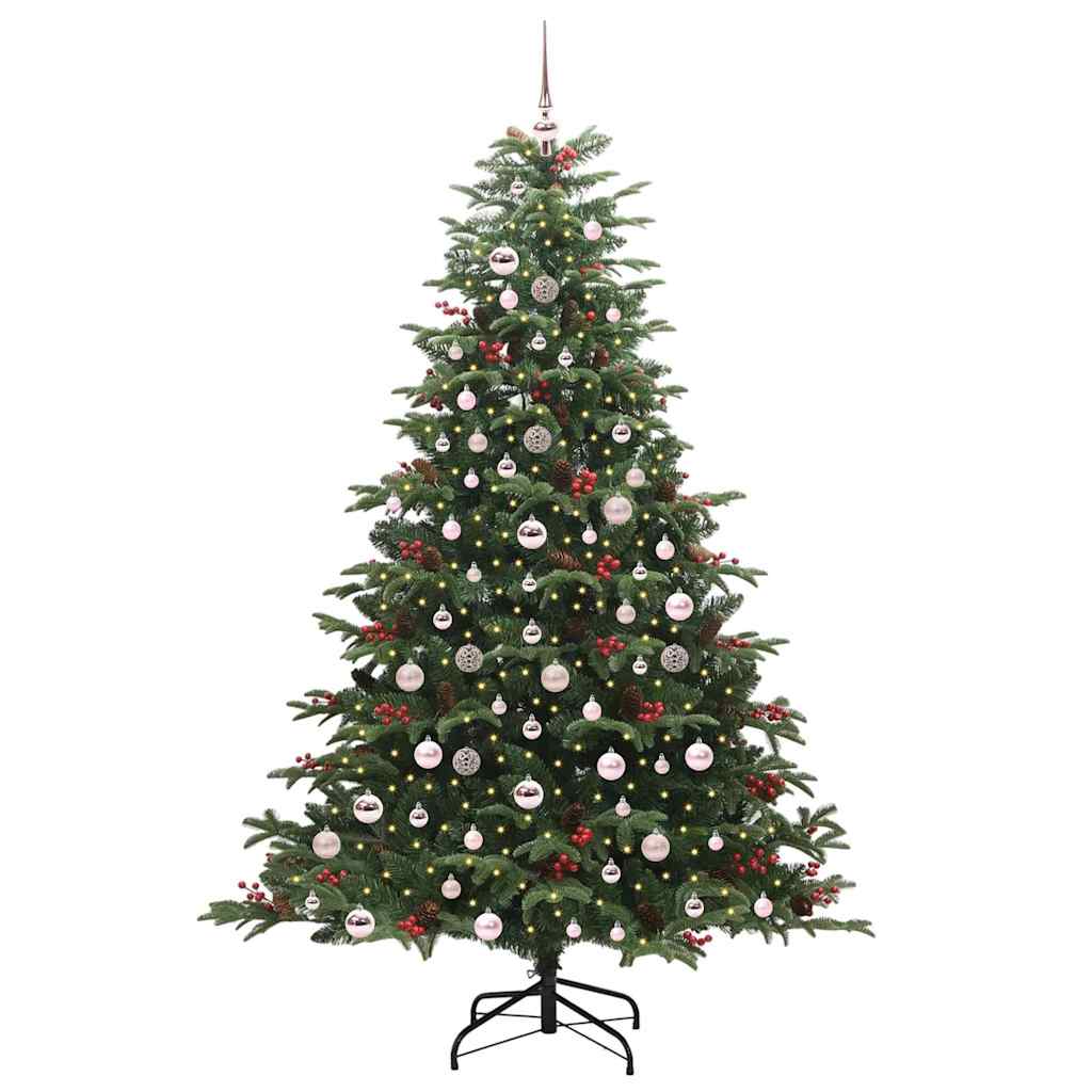Kunstig juletre med 300 LED grønn 210 cm PVC og Metall og Plast