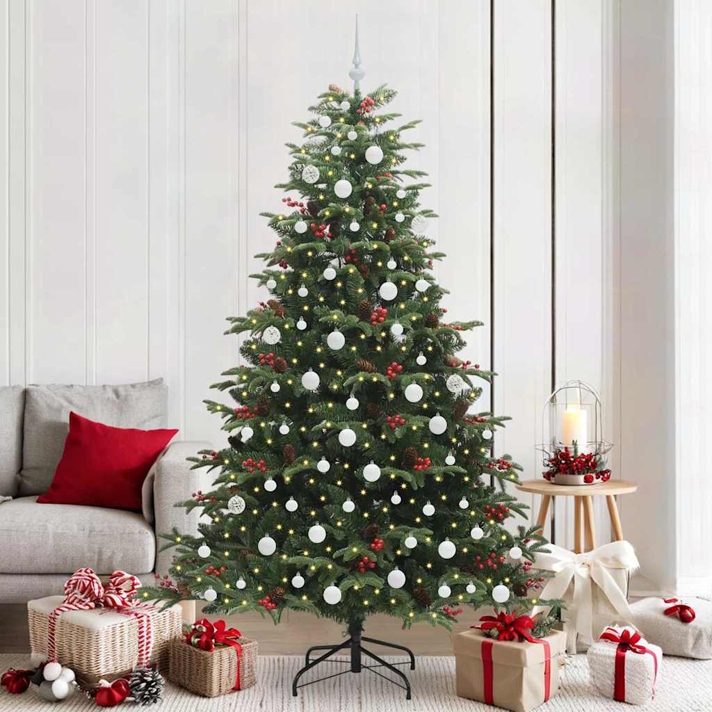 Kunstig juletre med 300 LED grønn 210 cm PVC og Metall og Plast