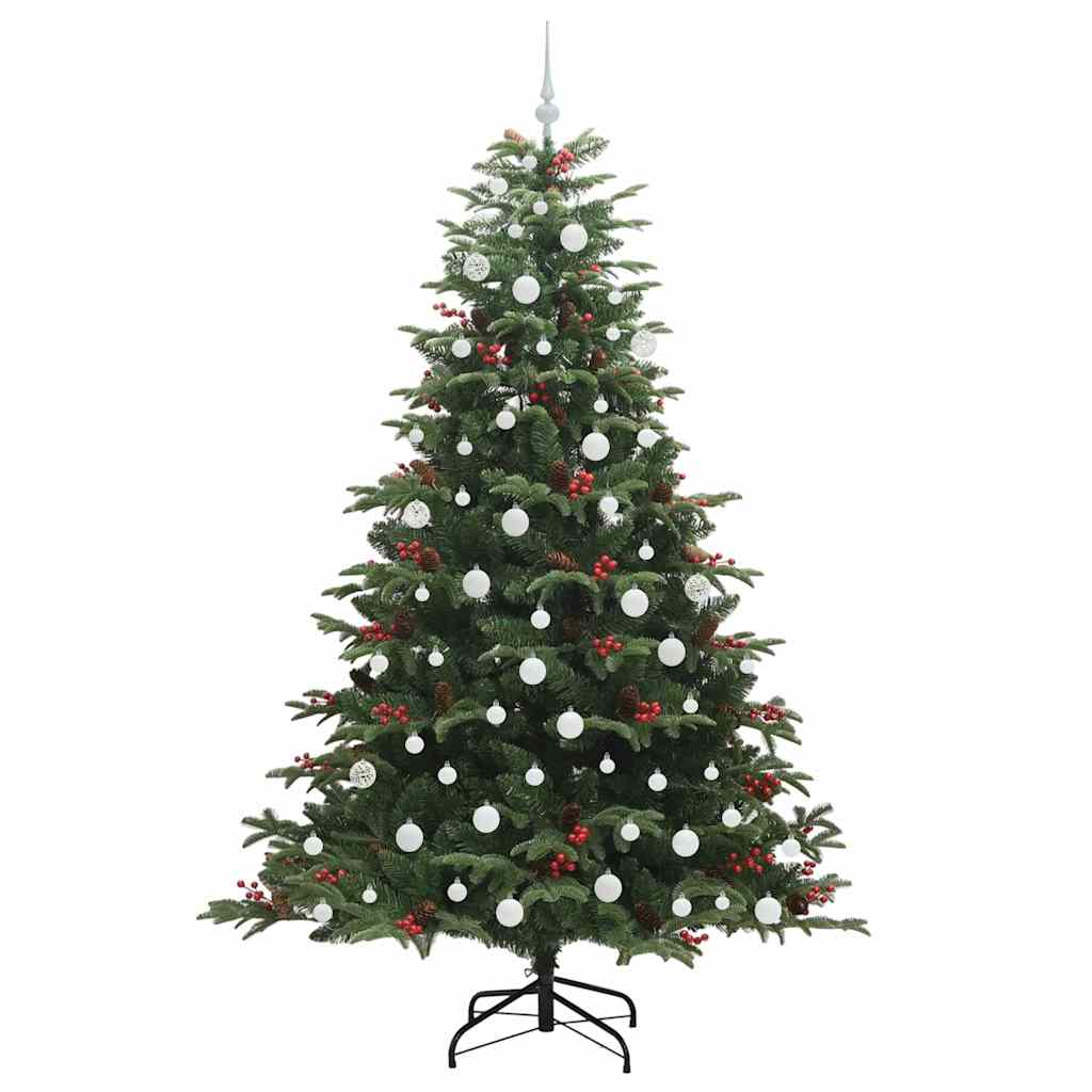 Kunstig juletre med 300 LED grønn 210 cm PVC og Metall og Plast