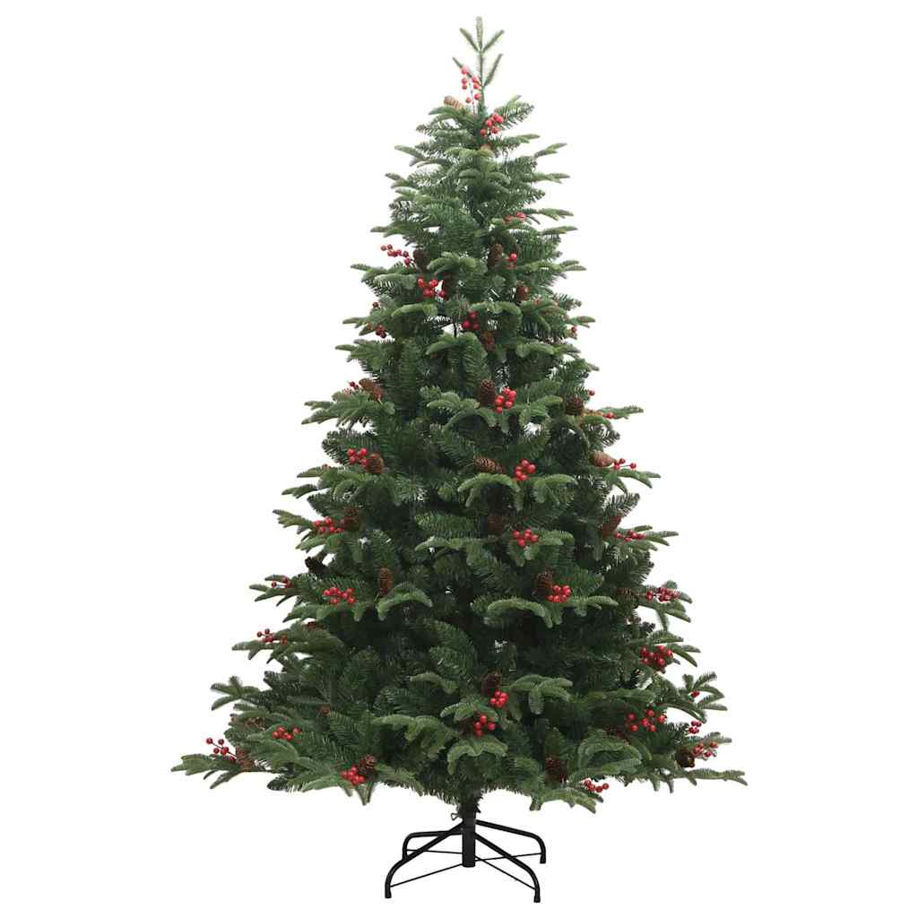 Kunstig juletre med 300 LED grønn 210 cm PVC og Metall og Plast