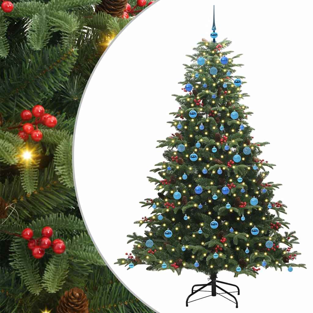 Kunstig juletre med 300 LED grønn 210 cm PVC og Metall og Plast