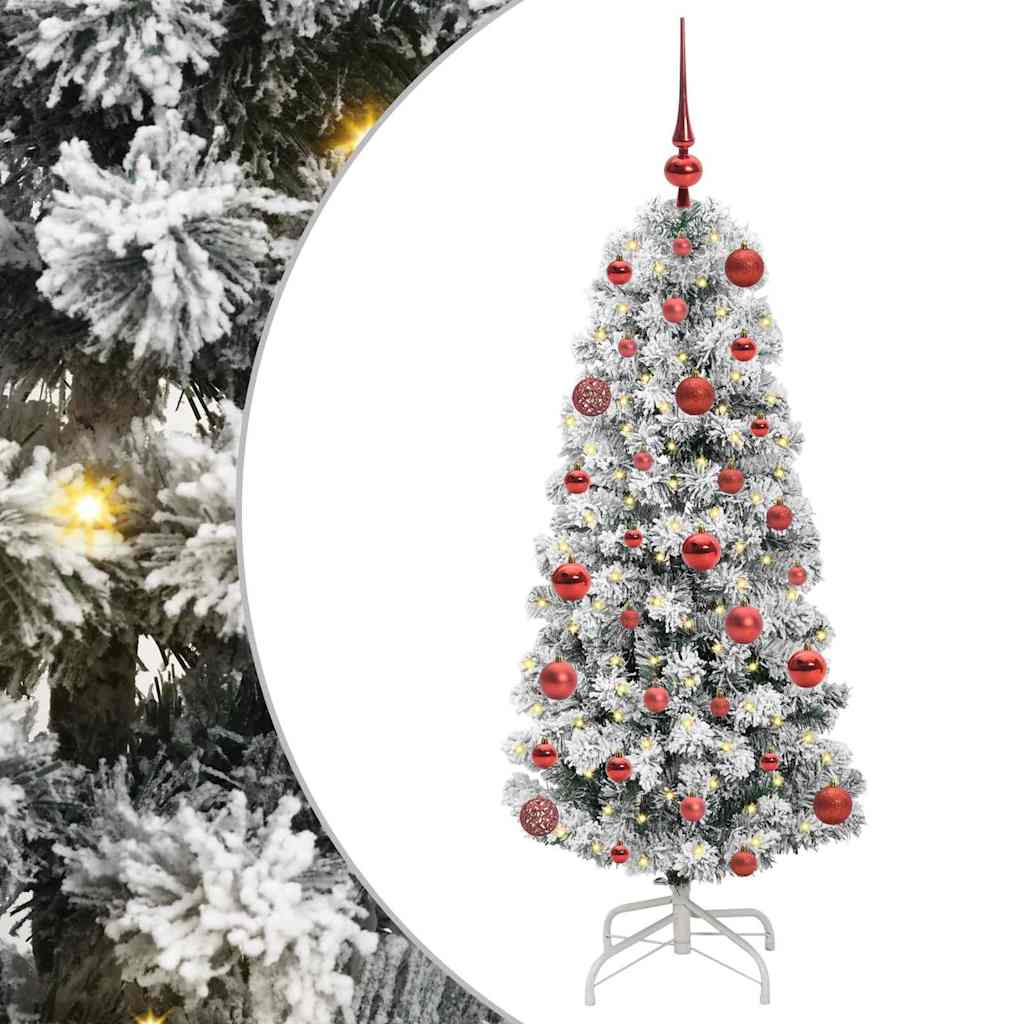 Kunstig sammensatt juletre med 150 LED Grønn og hvit 120 cm