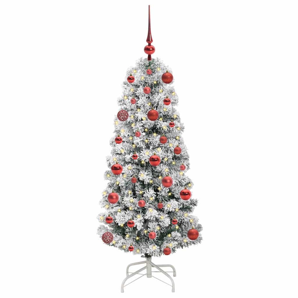 Kunstig sammensatt juletre med 150 LED Grønn og hvit 120 cm