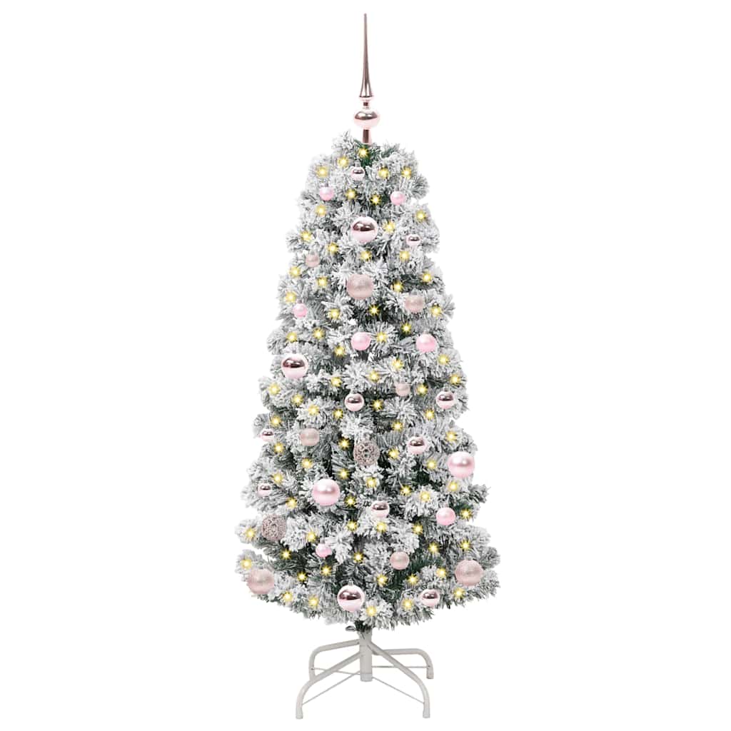 Kunstig sammensatt juletre med 150 LED Grønn og hvit 120 cm