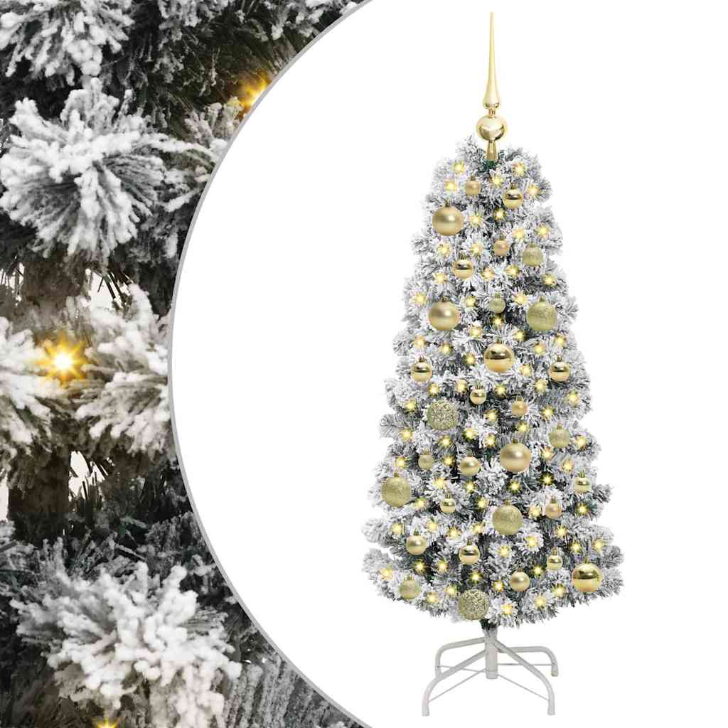 Kunstig sammensatt juletre med 150 LED Grønn og hvit 120 cm