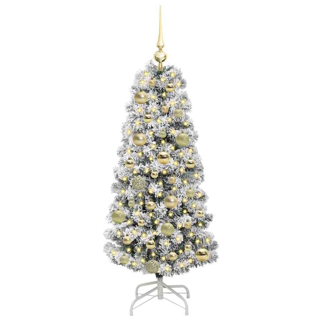 Kunstig sammensatt juletre med 150 LED Grønn og hvit 120 cm
