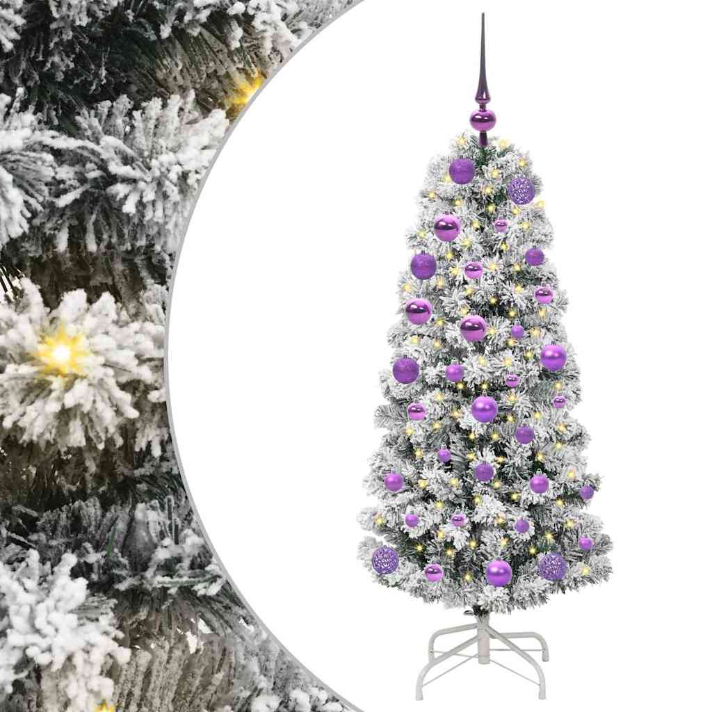 Kunstig sammensatt juletre med 150 LED Grønn og hvit 120 cm