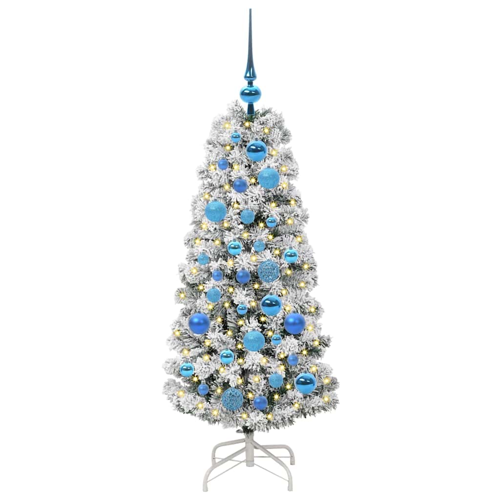 Kunstig sammensatt juletre med 150 LED Grønn og hvit 120 cm
