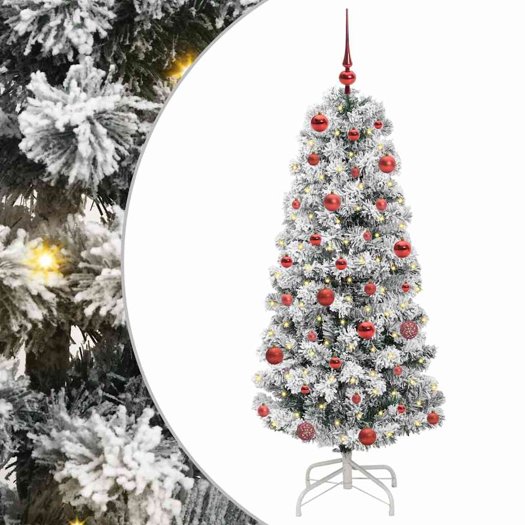 Kunstig sammensatt juletre med 150 LED Grønn og hvit 150 cm