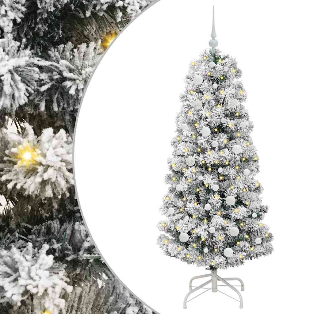 Kunstig sammensatt juletre med 150 LED Grønn og hvit 150 cm