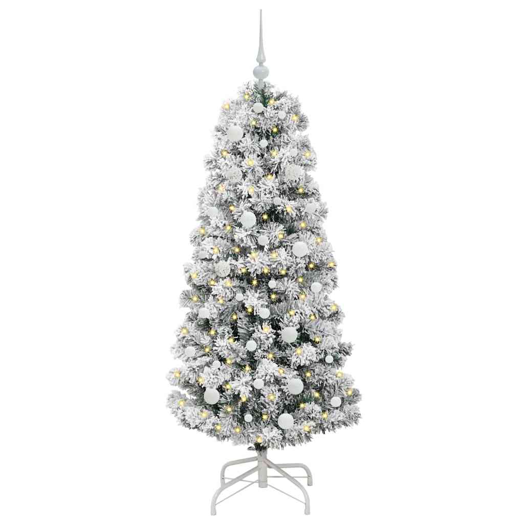 Kunstig sammensatt juletre med 150 LED Grønn og hvit 150 cm