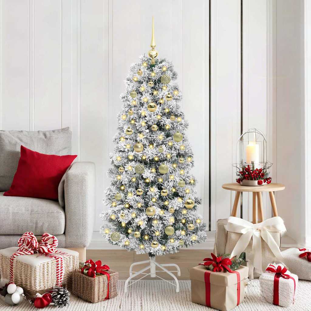 Kunstig sammensatt juletre med LED -stripelys 150 cm PVC