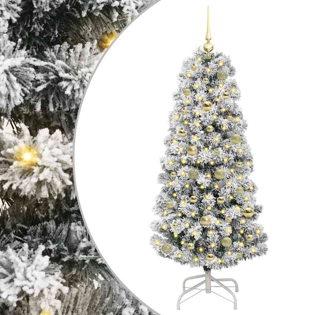 Kunstig sammensatt juletre med 150 LED Grønn og hvit 150 cm