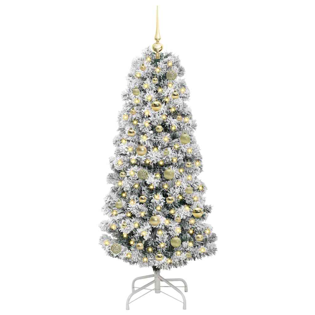 Kunstig sammensatt juletre med 150 LED Grønn og hvit 150 cm