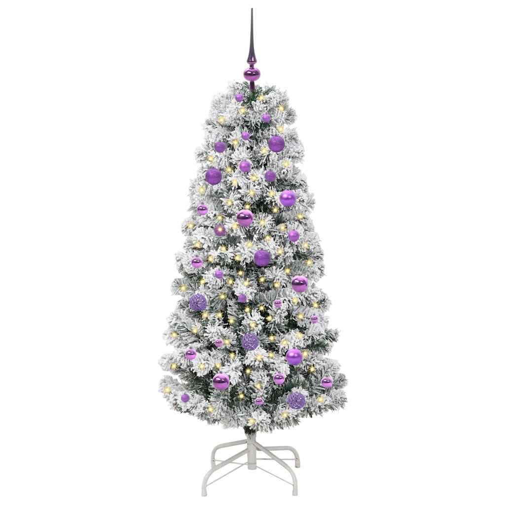 Kunstig sammensatt juletre med 150 LED Grønn og hvit 150 cm