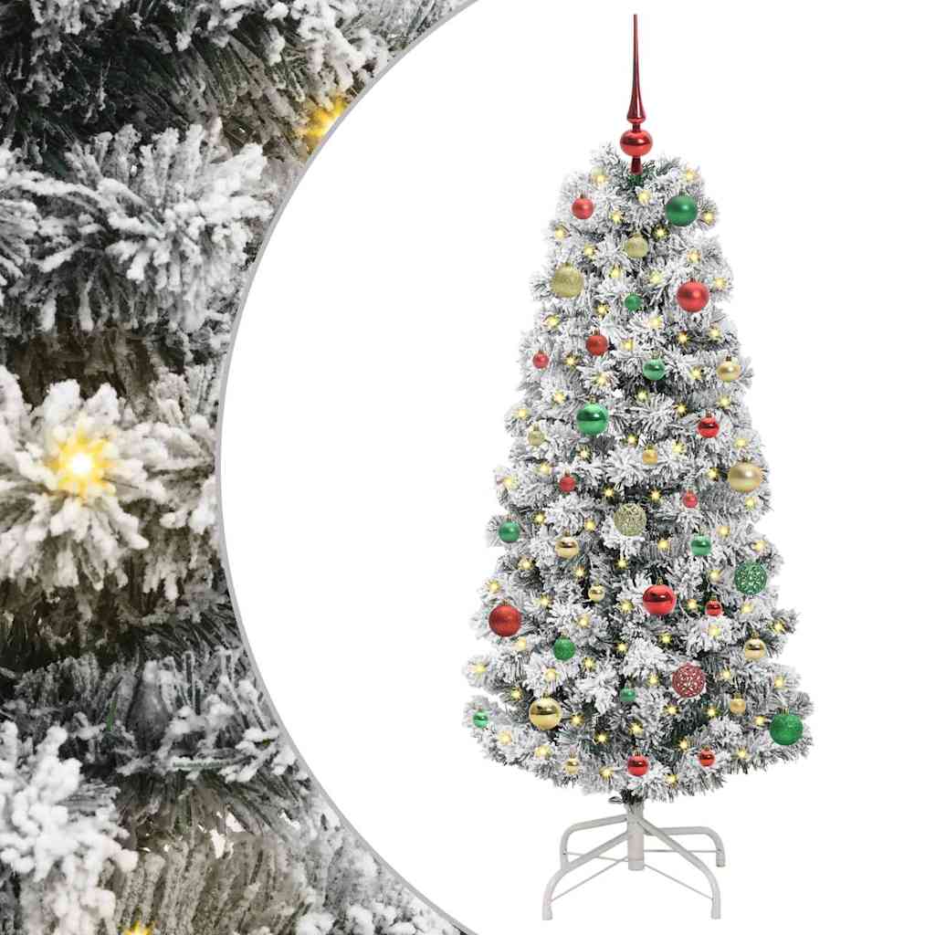 Kunstig sammensatt juletre med 150 LED Grønn og hvit 150 cm