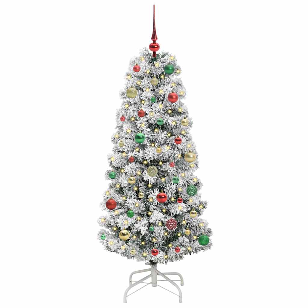Kunstig sammensatt juletre med 150 LED Grønn og hvit 150 cm
