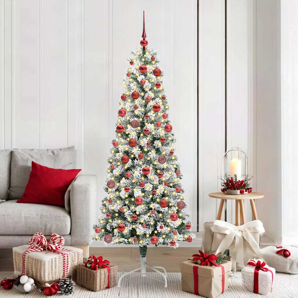 Kunstig sammensatt juletre med LED -stripelys 180 cm PVC