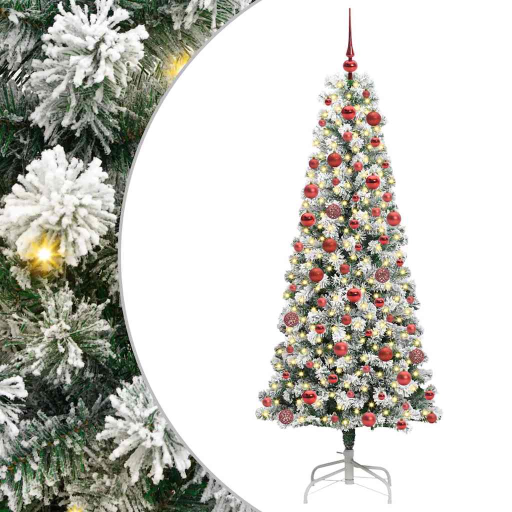 Kunstig sammensatt juletre med LED -stripelys 180 cm PVC
