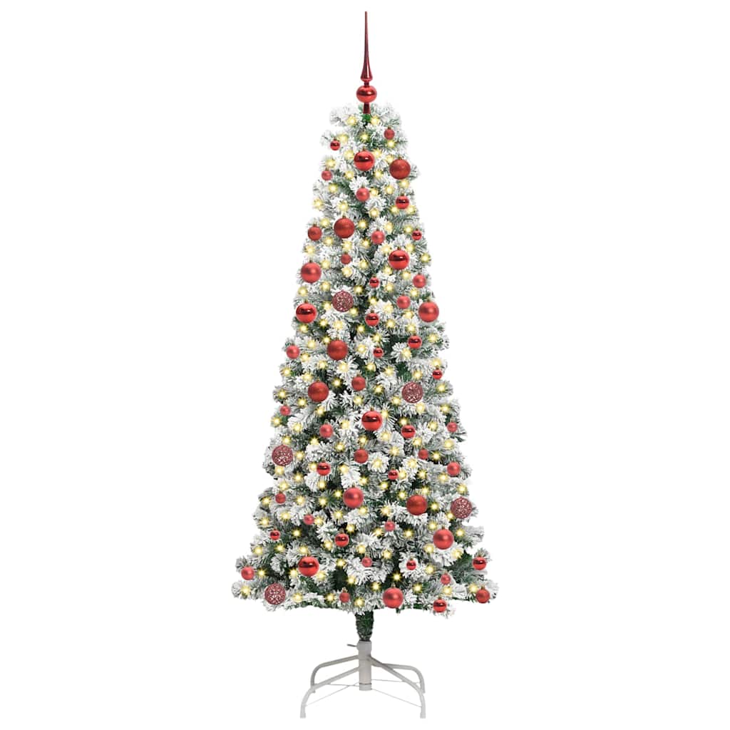 Kunstig sammensatt juletre med LED -stripelys 180 cm PVC