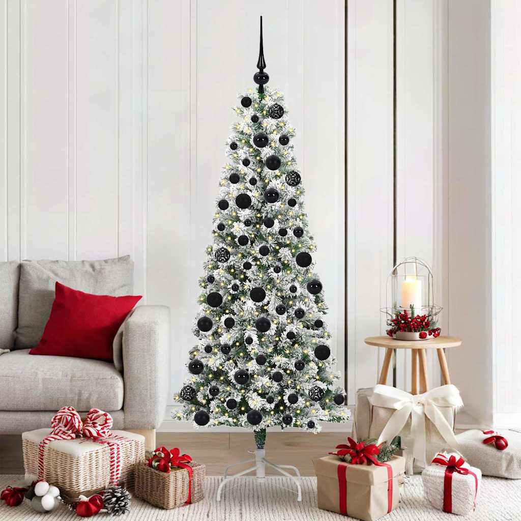 Kunstig sammensatt juletre med LED -stripelys 180 cm PVC