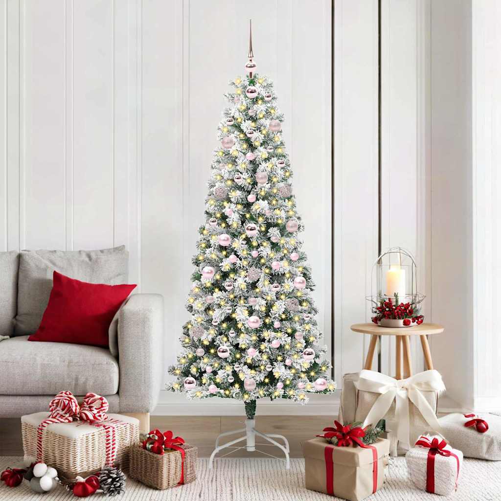 Kunstig sammensatt juletre med LED -stripelys 180 cm PVC