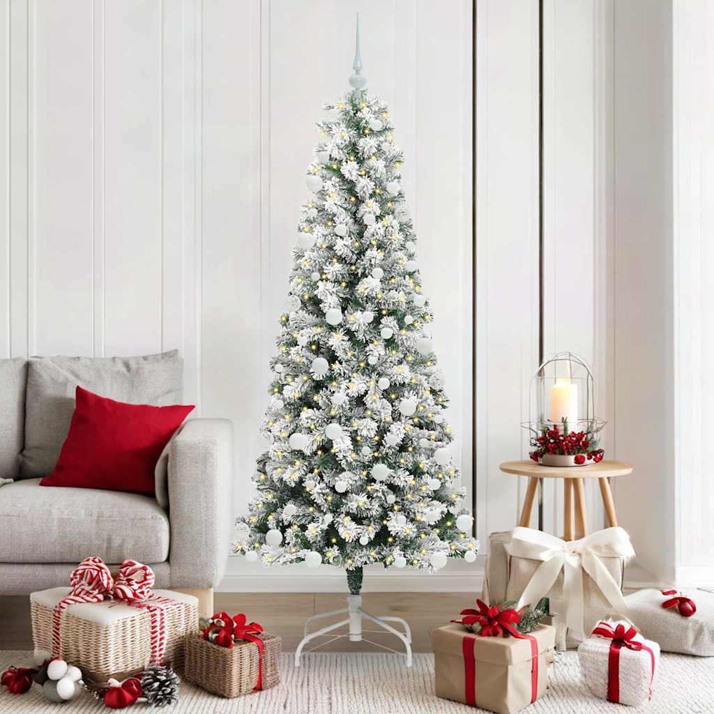 Kunstig sammensatt juletre med LED -stripelys 180 cm PVC