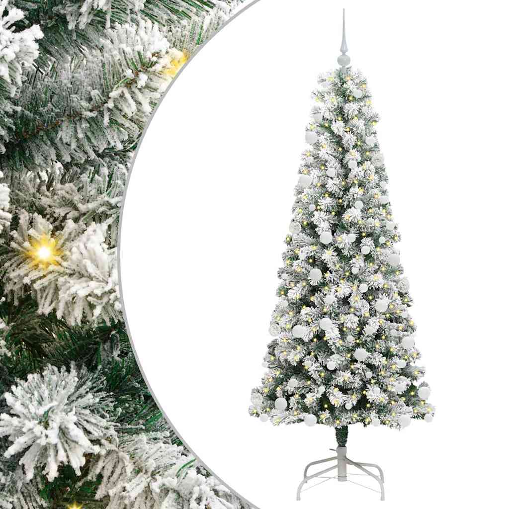 Kunstig sammensatt juletre med 300 LED Grønn og hvit 180 cm