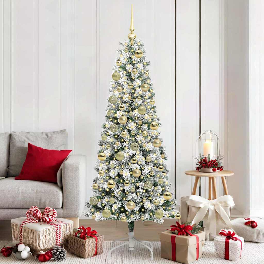 Kunstig sammensatt juletre med LED -stripelys 180 cm PVC