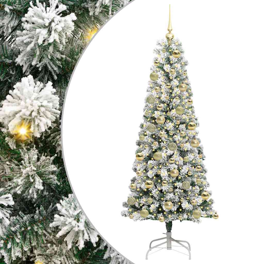 Kunstig sammensatt juletre med LED -stripelys 180 cm PVC